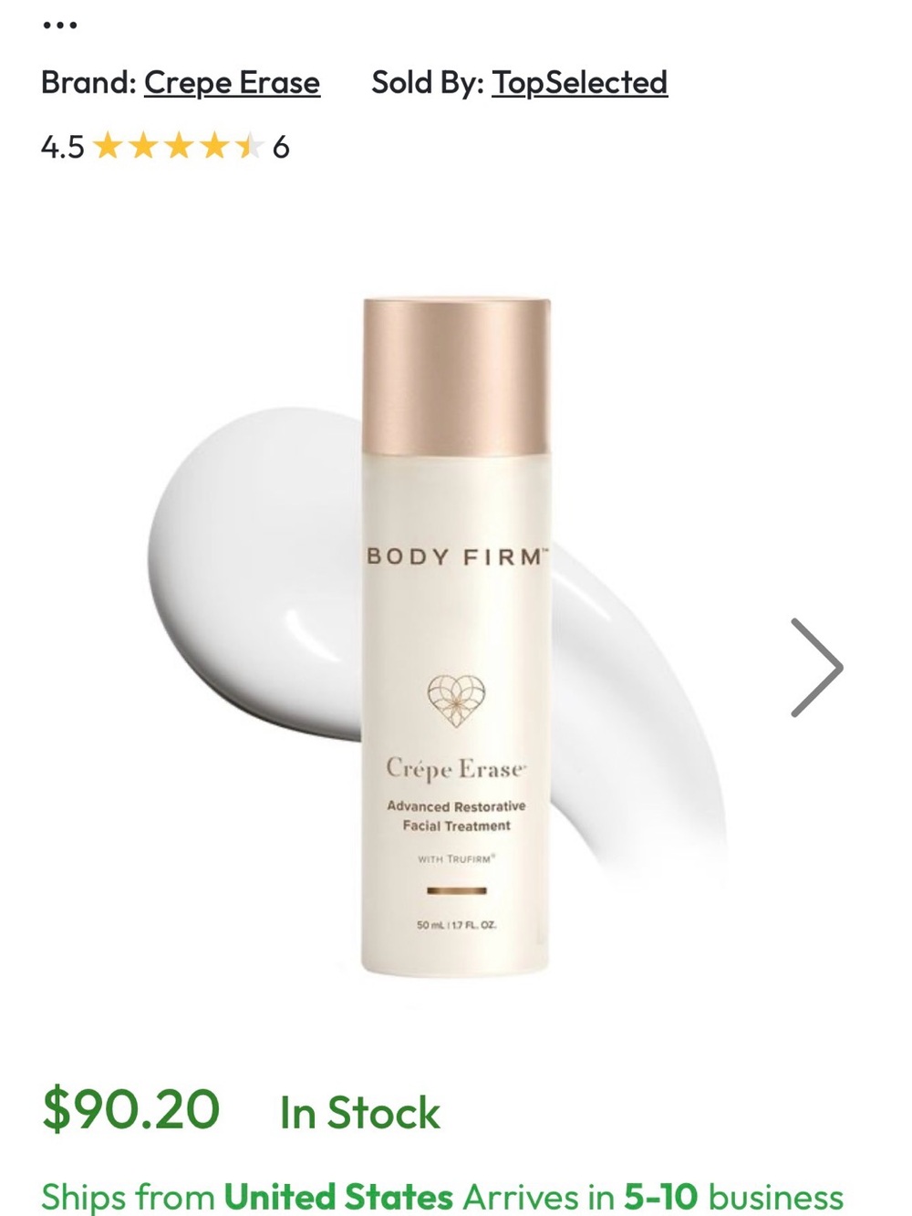 CrÃ¨pe Erase Body Firm Advanced Restorative Facial Treatment - White & Rose Gold